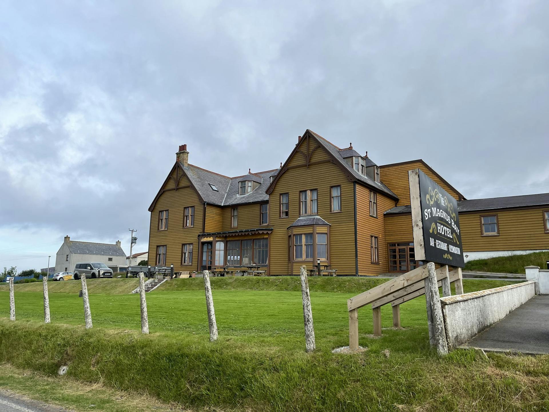 <p>St Magnus Bay Hotel is a family-run hotel located in Hillswick, Shetland. It offers cosy and comfortable rooms with sea views, free Wi-Fi, and a restaurant serving local cuisine. The hotel has a history of hosting famous guests, such as the poet W. H. Auden and the playwright Christopher Isherwood. </p><p><br></p><p>It is also a great base for exploring the scenic and wildlife-rich surroundings of St Magnus Bay, such as the Ness of Hillswick Circular Walk and the Tangwick Haa Museum. </p>
